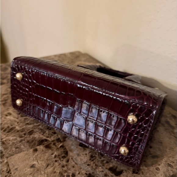 Strathberry Deep Burgundy Croc Mini Bag - Picture 5 of 5